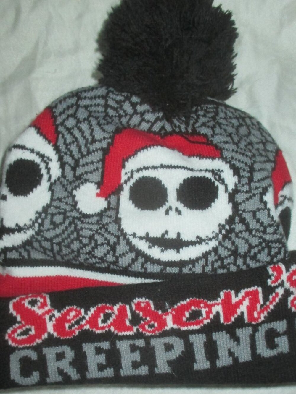 Nightmare Before Christmas Jack Skellington Season's Creepings Beanie Cap